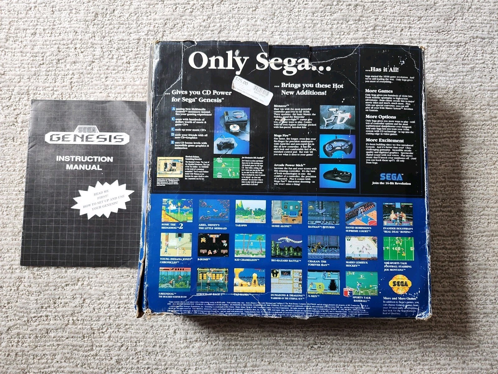 Sega Genesis Model 1 Console The Core System Video Game CIB 1992 No Foam