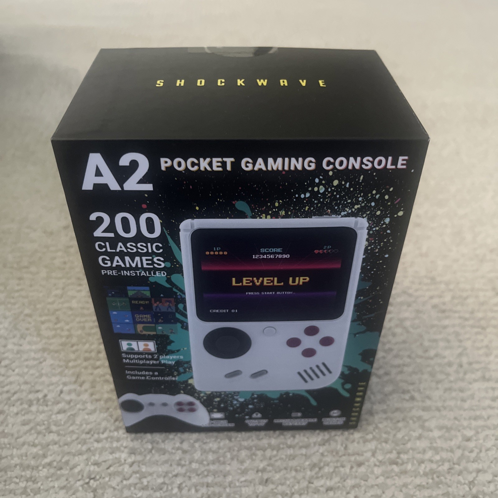 A2 Pocket Gaming Console with 200 Classic Games- OPEN BOX.