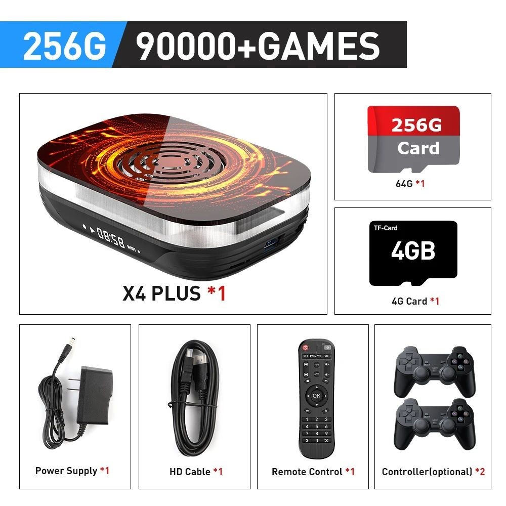 KINHANK X4 Plus Retro Console – 90,000 Games 60+ Emulators MAME/Arcade