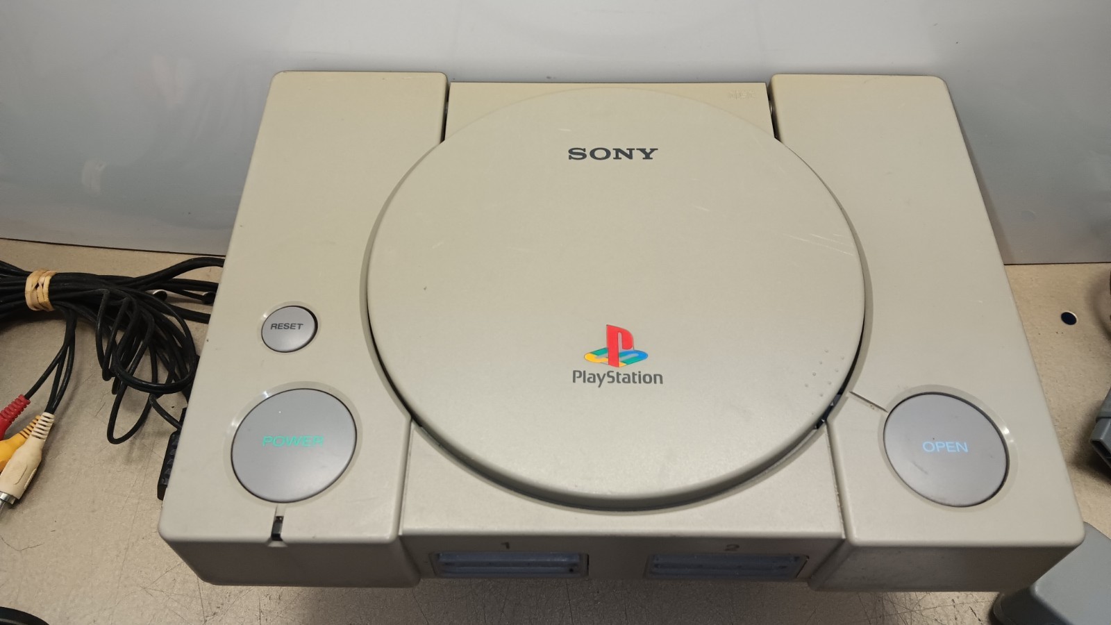 Sony PlayStation 1 Console Bundle 4 Controllers, Cords, Extras. Powers On. As-Is
