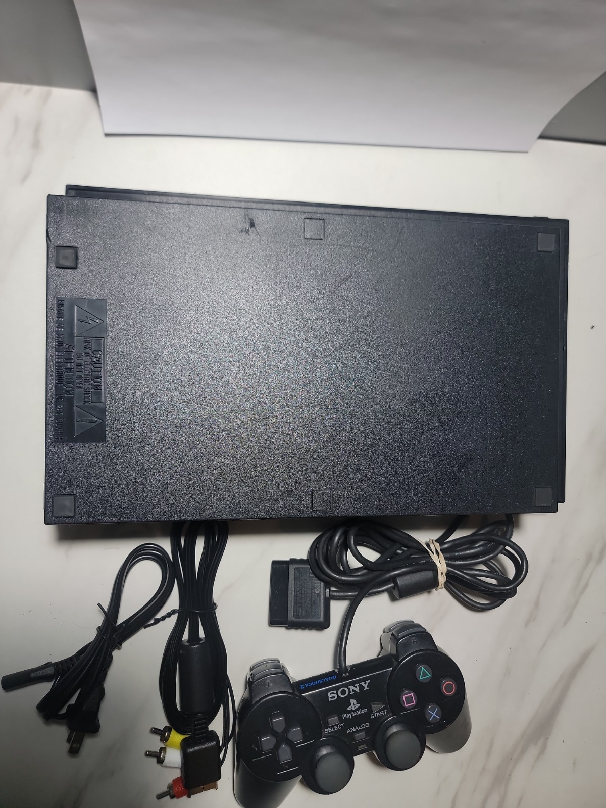 Sony PlayStation 2 PS2 Black Console with Controller and cords TESTED & WORKING