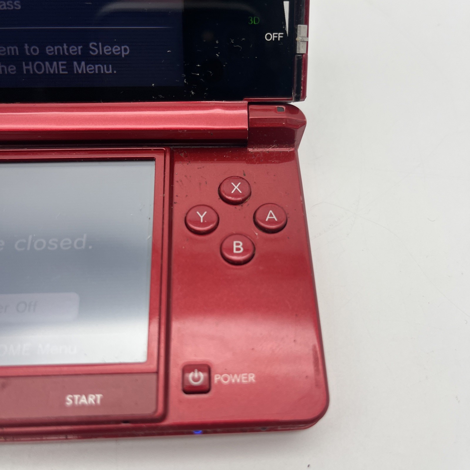 Nintendo 3DS Flame Red Handheld Console System CTR-001 w/ Zelda Tested READ