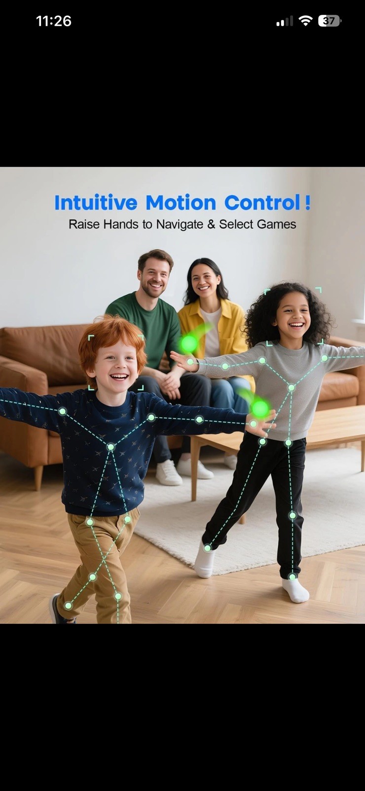 AR Motion Gaming Console Plug & Play Video Game System for Kids & Family Fun