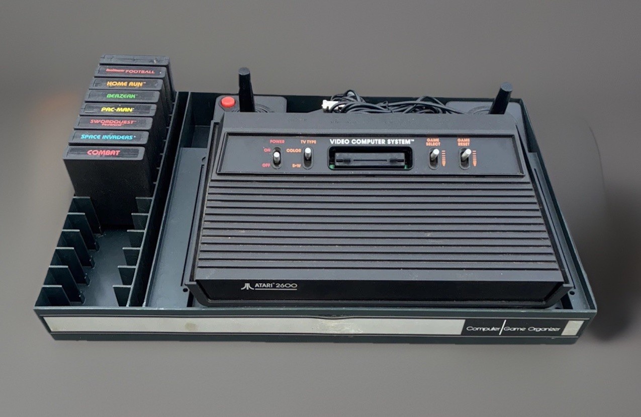 Atari 2600 Darth Vader Console W/storage Tray, Games, Power Supply & Controllers