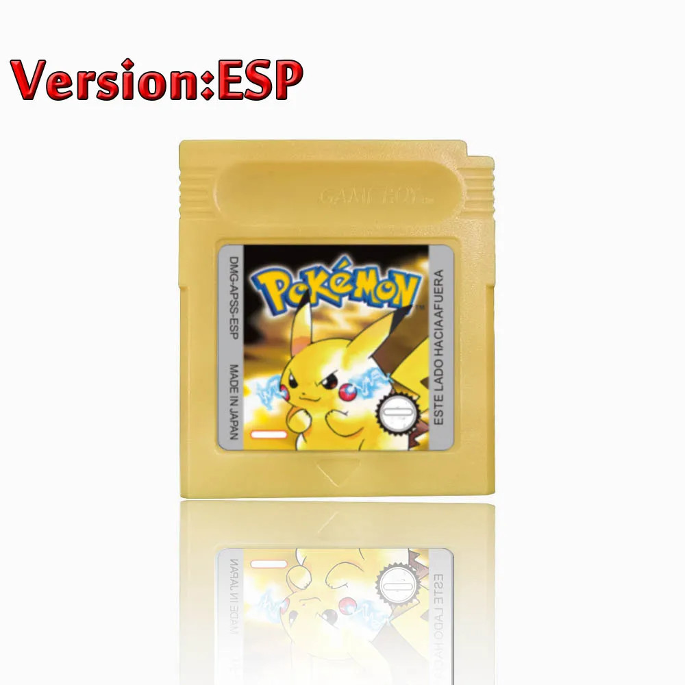 Low-Power Consumption 5 Languages Version Pokemon GBC Game Red/Crystal/Blue/Yell
