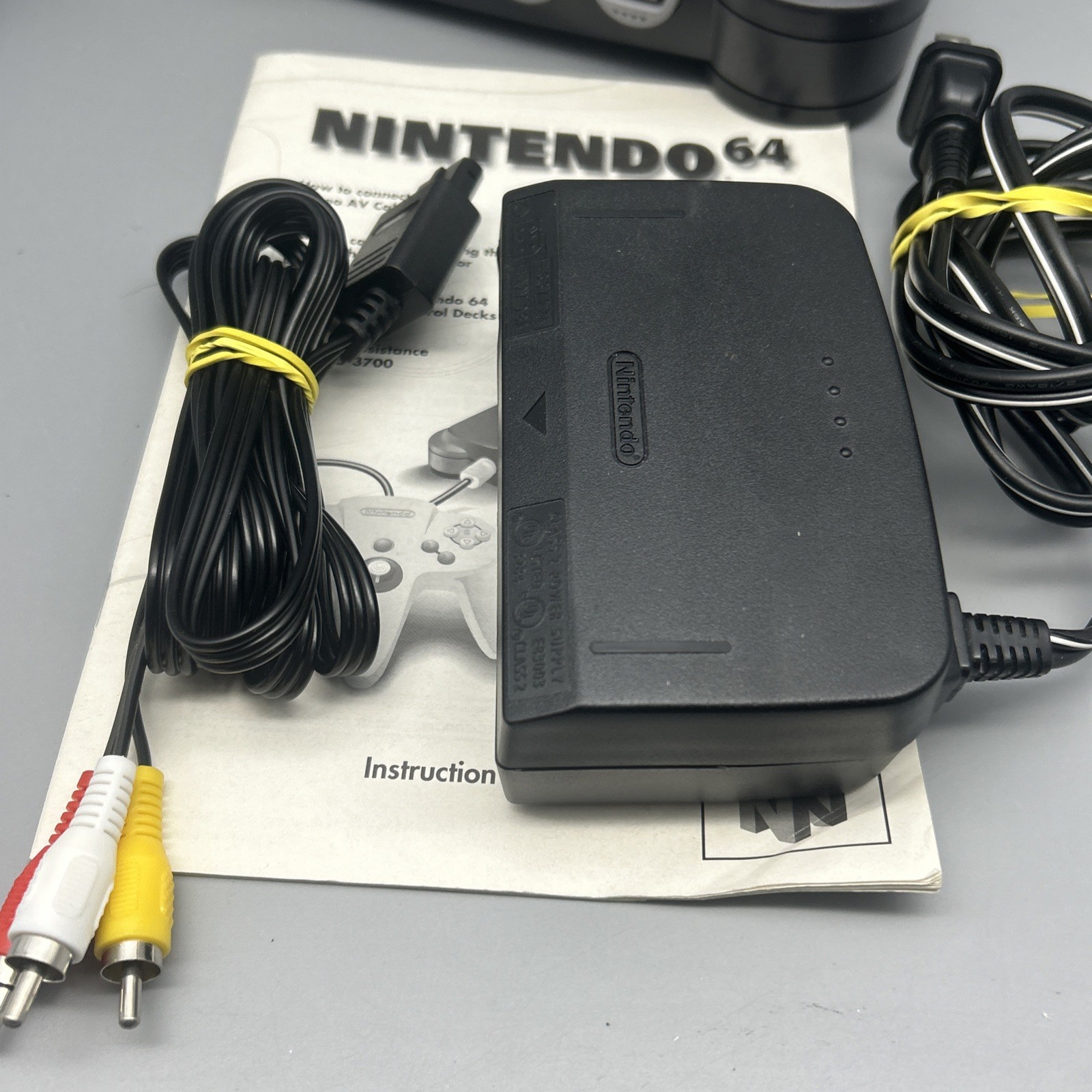 Nintendo 64 N64 System Console Gray Official Controller, Cables – Tested
