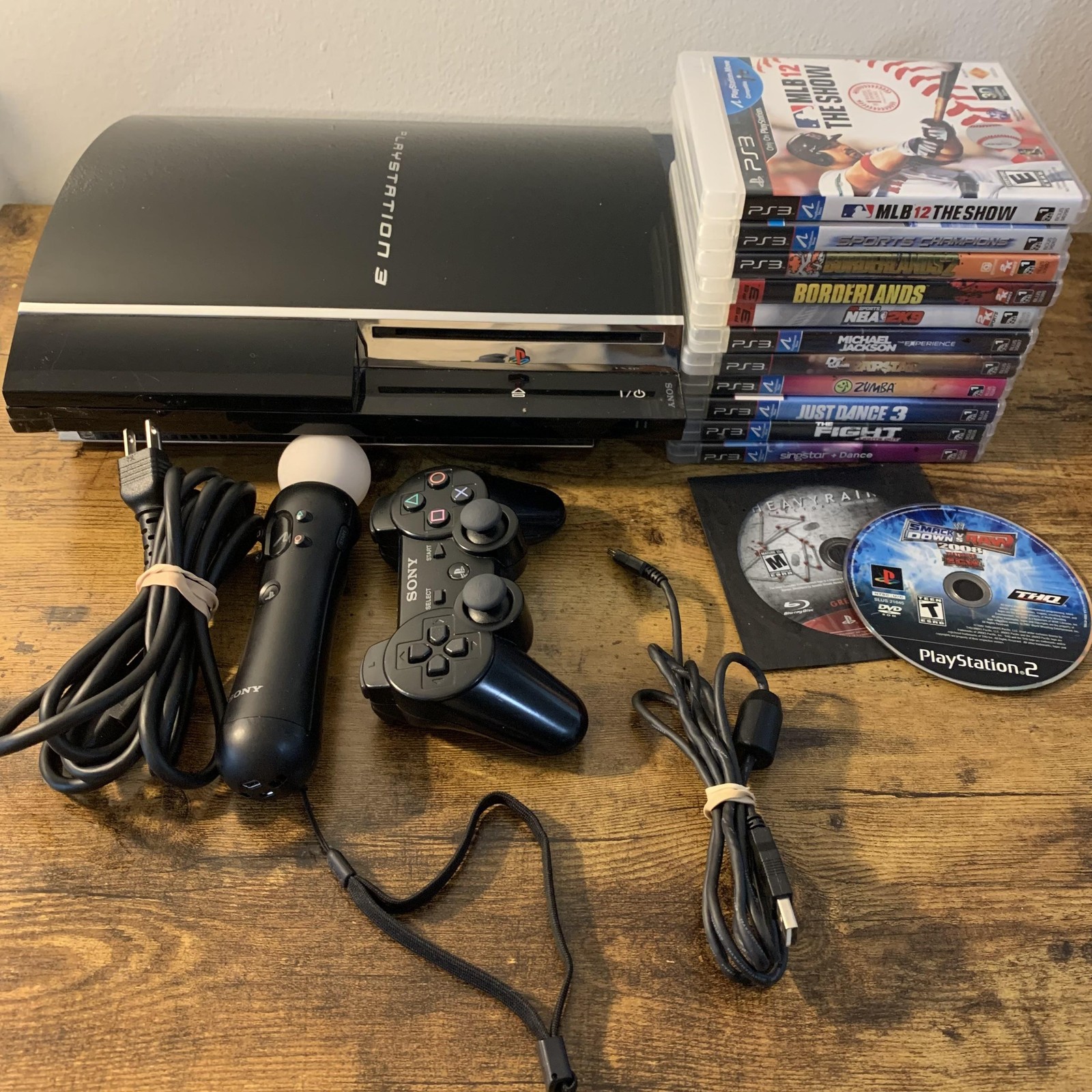 Sony PlayStation 3 PS3 CECHE01 Backwards Compatible Console Controllers 13 Games