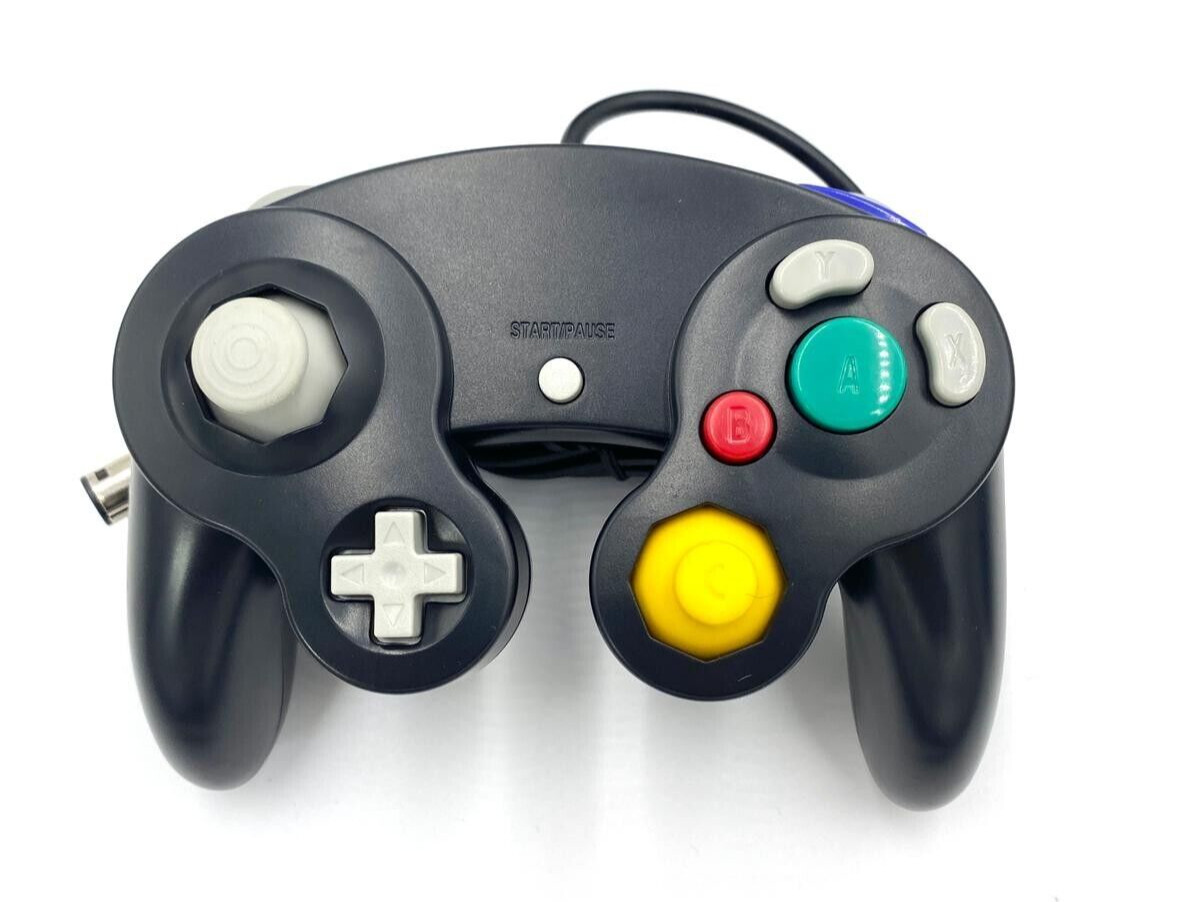 Nintendo Gamecube Console Black NGC Console + Controllers + Wires Bundle