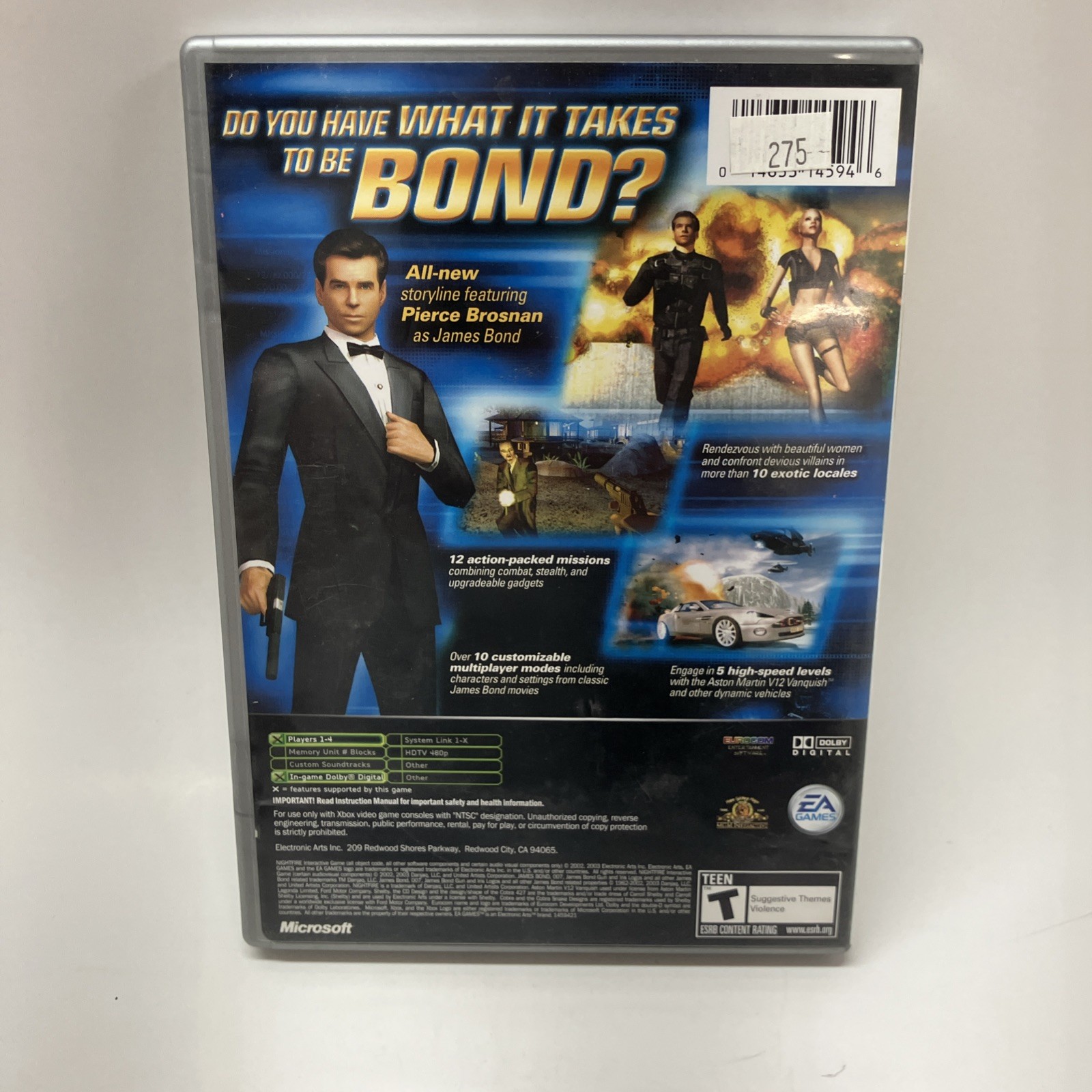 007 NightFire (Microsoft Xbox, 2002) Platinum Hits CIB James Bond