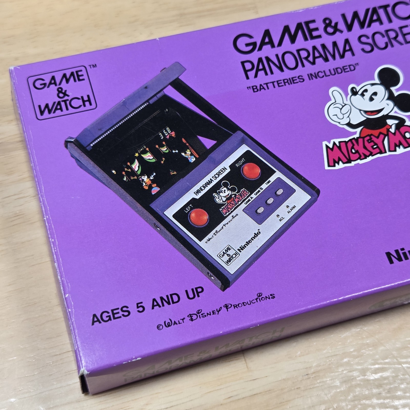 1984 Mickey Mouse Panorama Screen Nintendo Game and Watch Walt Disney Vtg w/Box