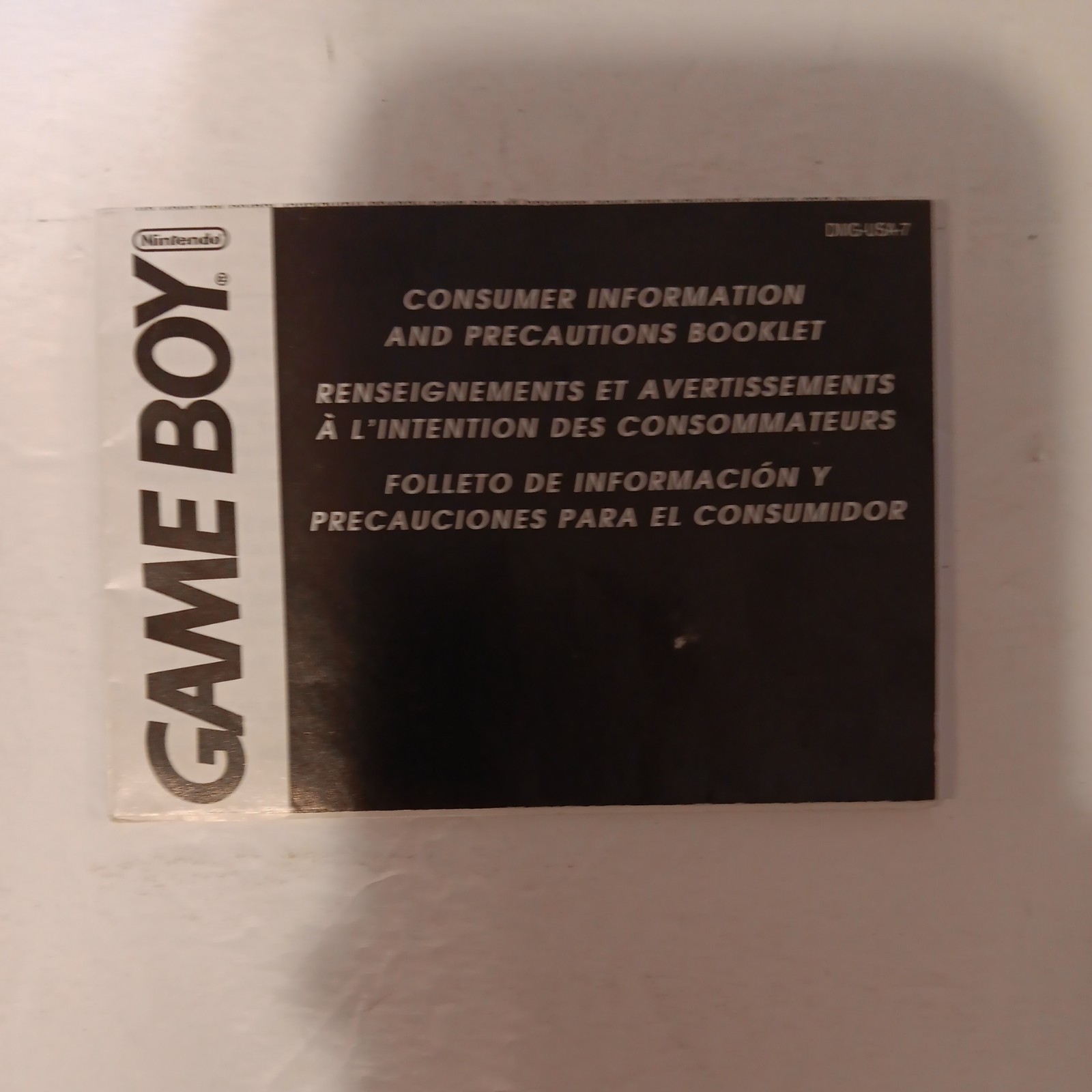 GameBoy Consumer Information Precautions Booklet DMG-USA-7 Insert Only