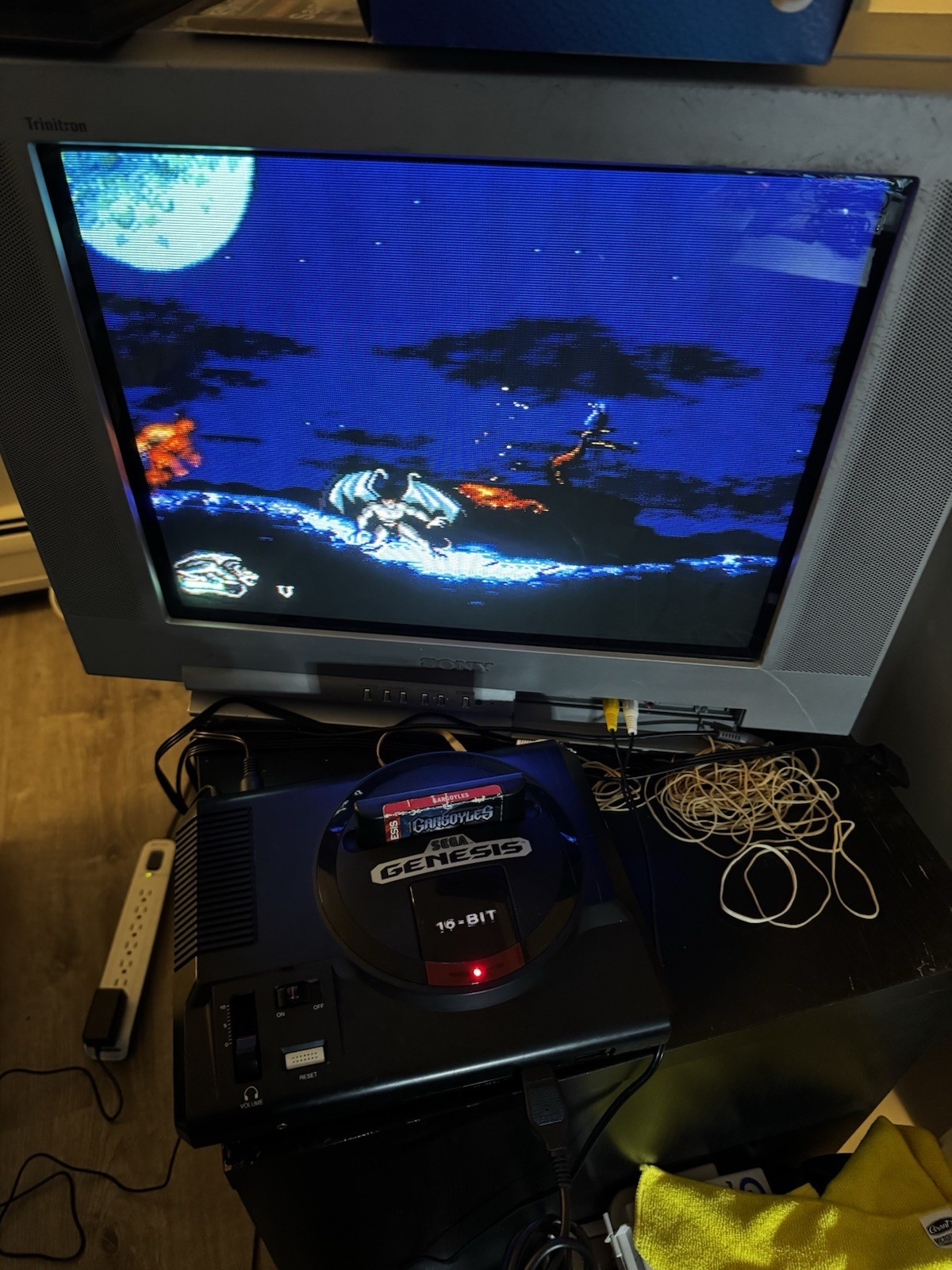 Sega Genesis Model 1 W/ Cables Controllers Games Gargoyles Cleaned Tested Works!