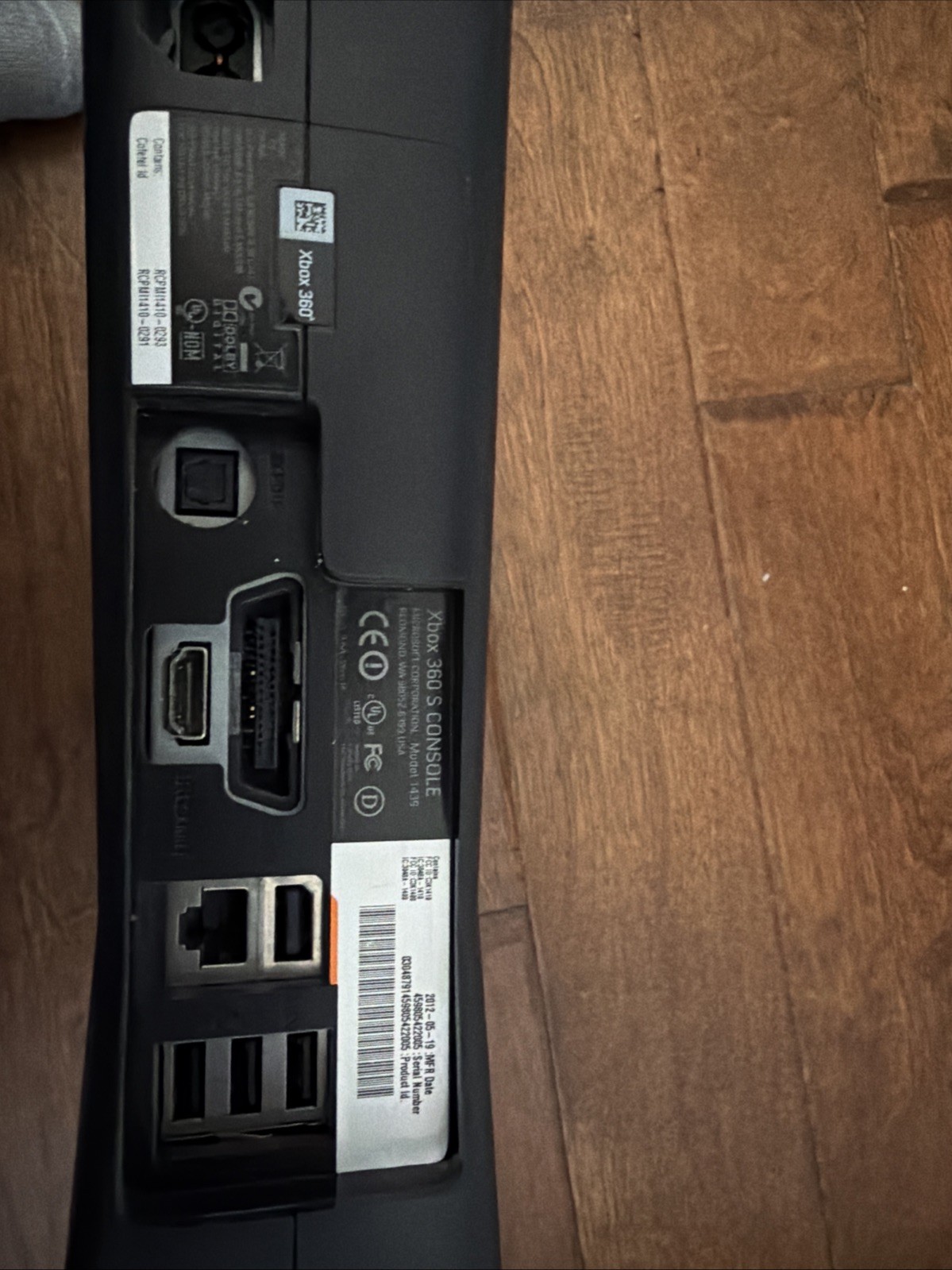 Microsoft Xbox 360 Console Model 1439 Black Untested No Power Cable, For Parts