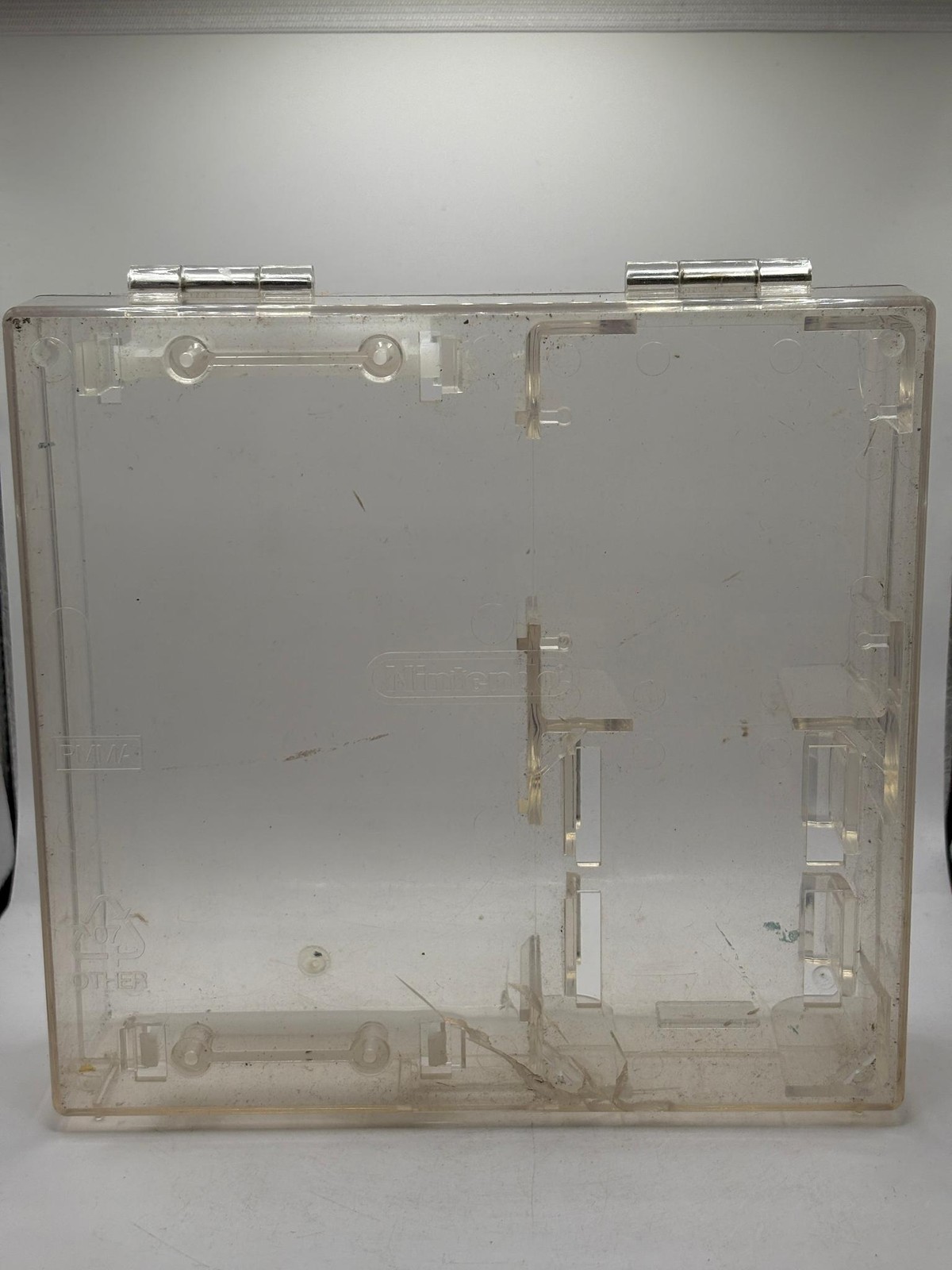 Official Nintendo Game Boy Clear Plastic OEM Play it Loud Hard Case Damage