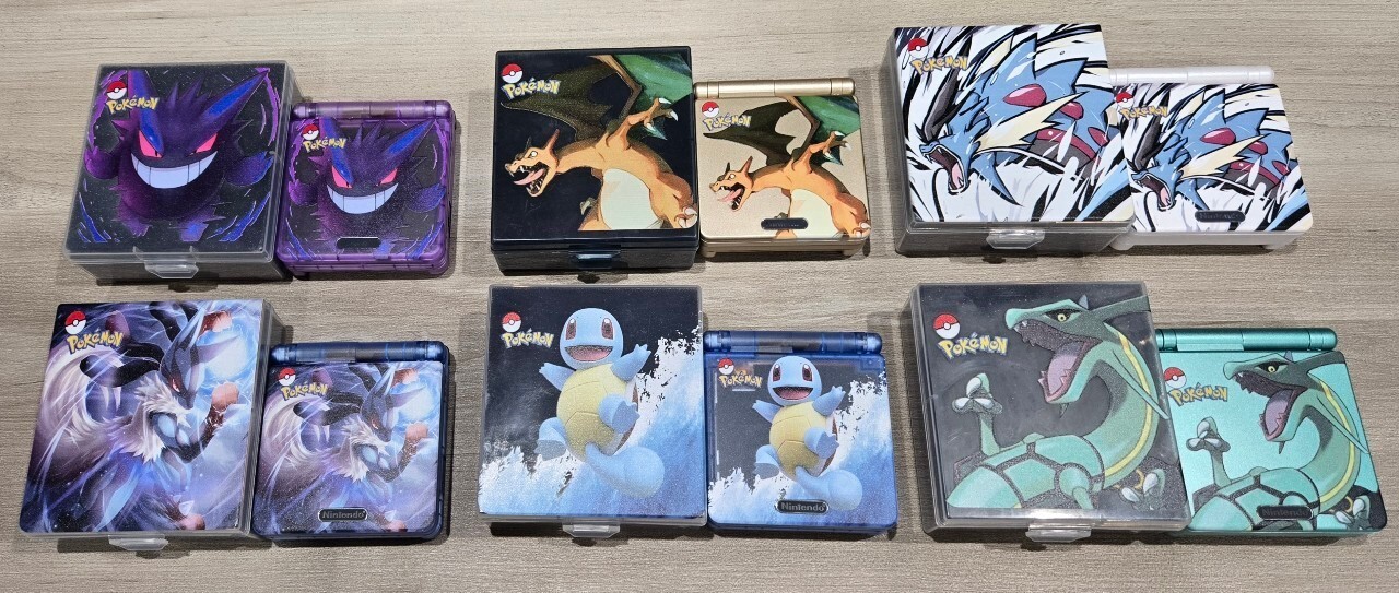 Nintendo Gameboy Advance SP Pokémon Reshell Choose your favorite color