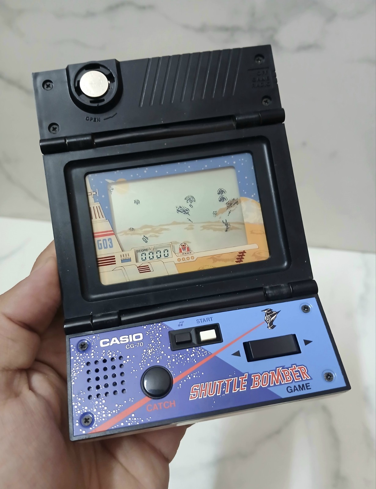 Vintage Casio Shuttle Bomber CG-70 Game & Radio Handheld System 1983