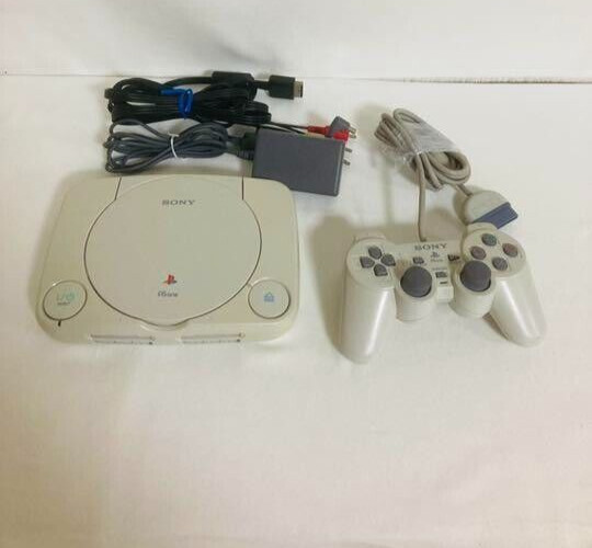 PS1 console SCPH-100 playstation, controller, memory card PSone Japan