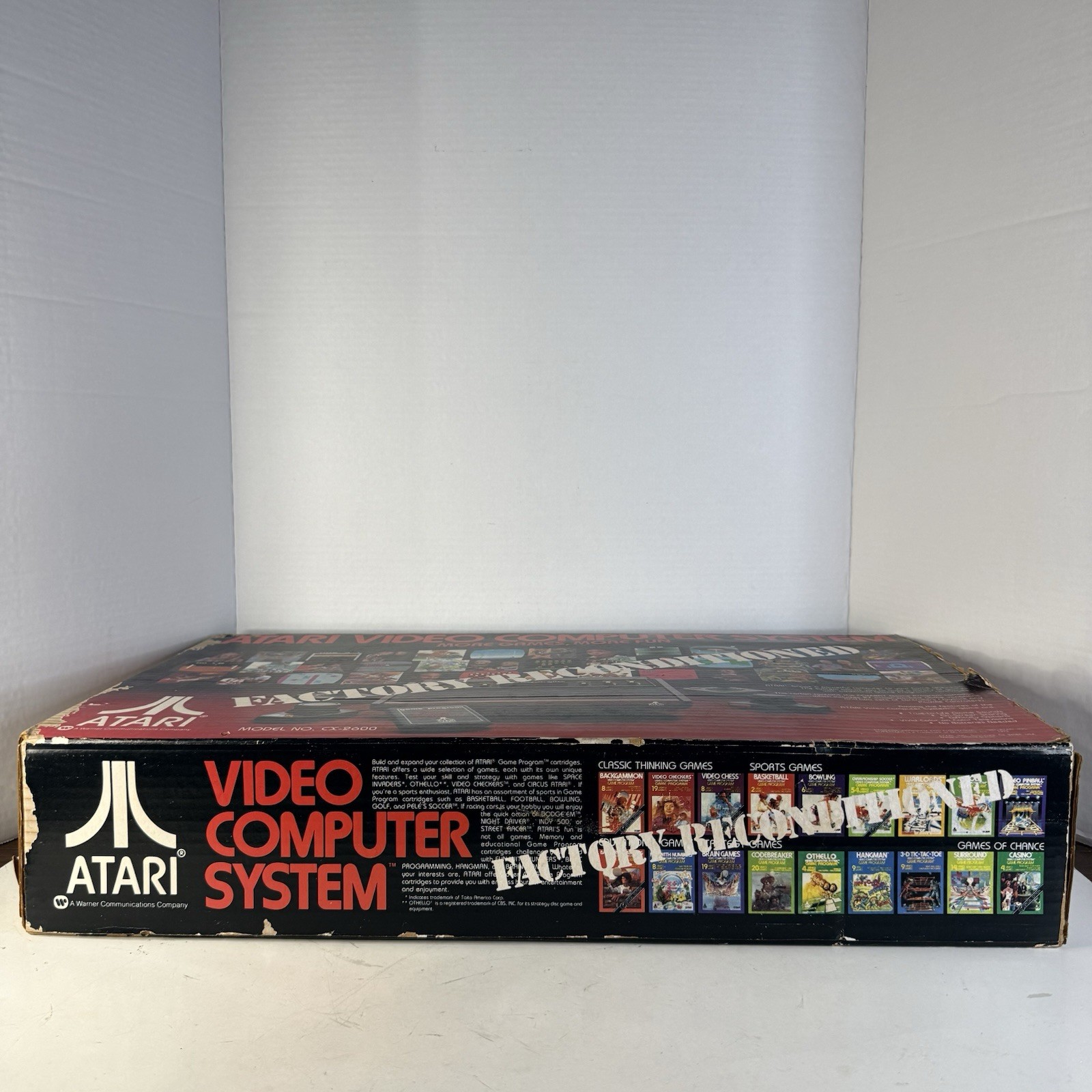 ATARI CX-2600 Video Computer System Factory Reconditioned Box + 2 remotes WORKS!