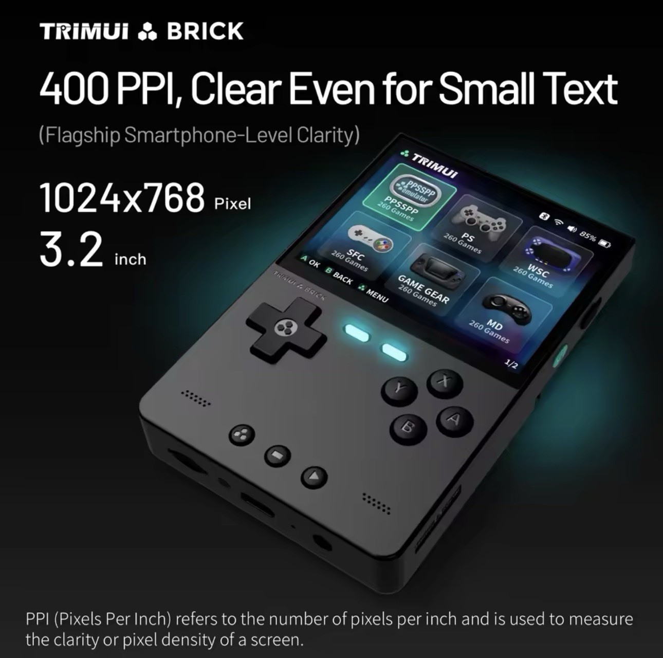 New TrimUI Brick Red Open Source Handheld Game Console 64GB Up To 12000+ Games