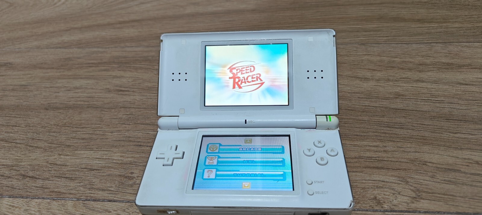Nintendo DS Lite Handheld Console – Polar White + Speed Racer Game + Stylus