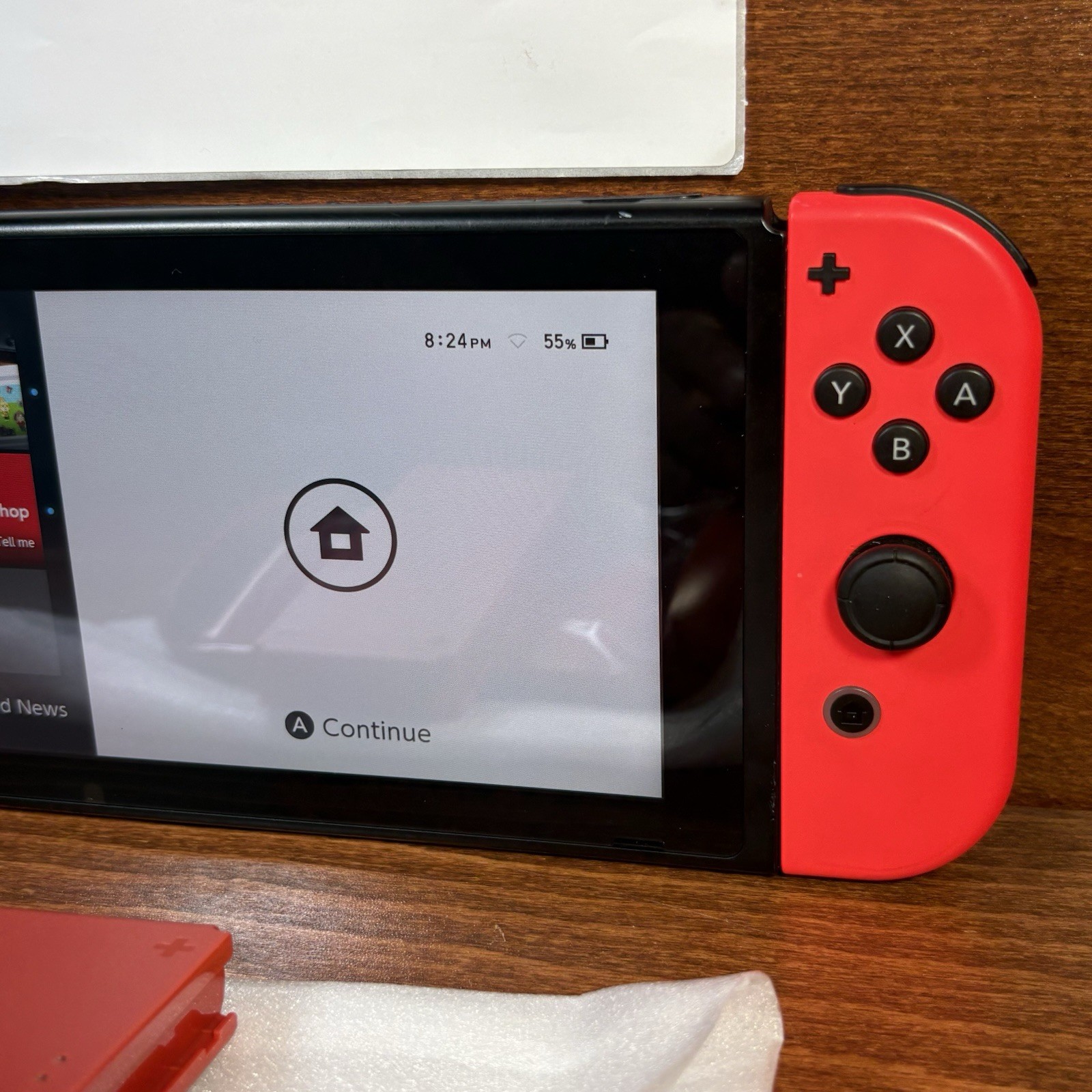 Nintendo Switch with Neon Red Joy-Cons | Works Perfectly | New Red Grip Included