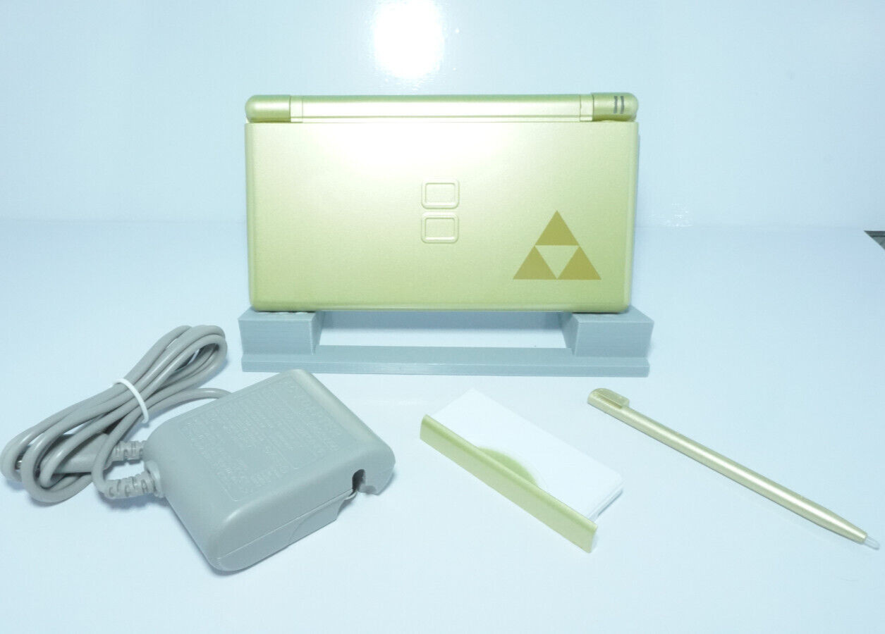 Nintendo DS Lite Zelda Triforce Gold Handheld Gaming System w/ Charger & Stylus