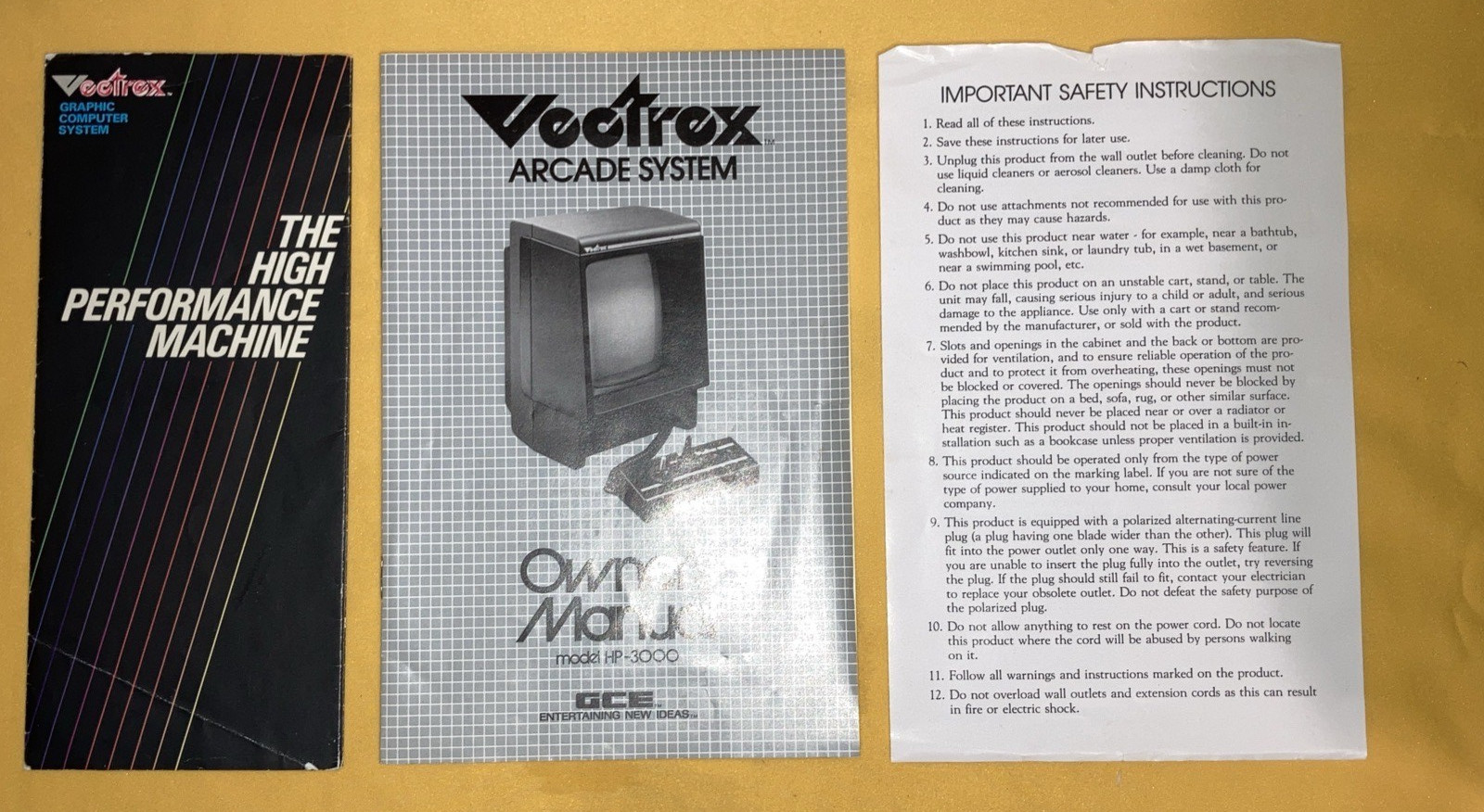 Vintage Vectrex Arcade System Video Game Console with Manual WORKING Nice