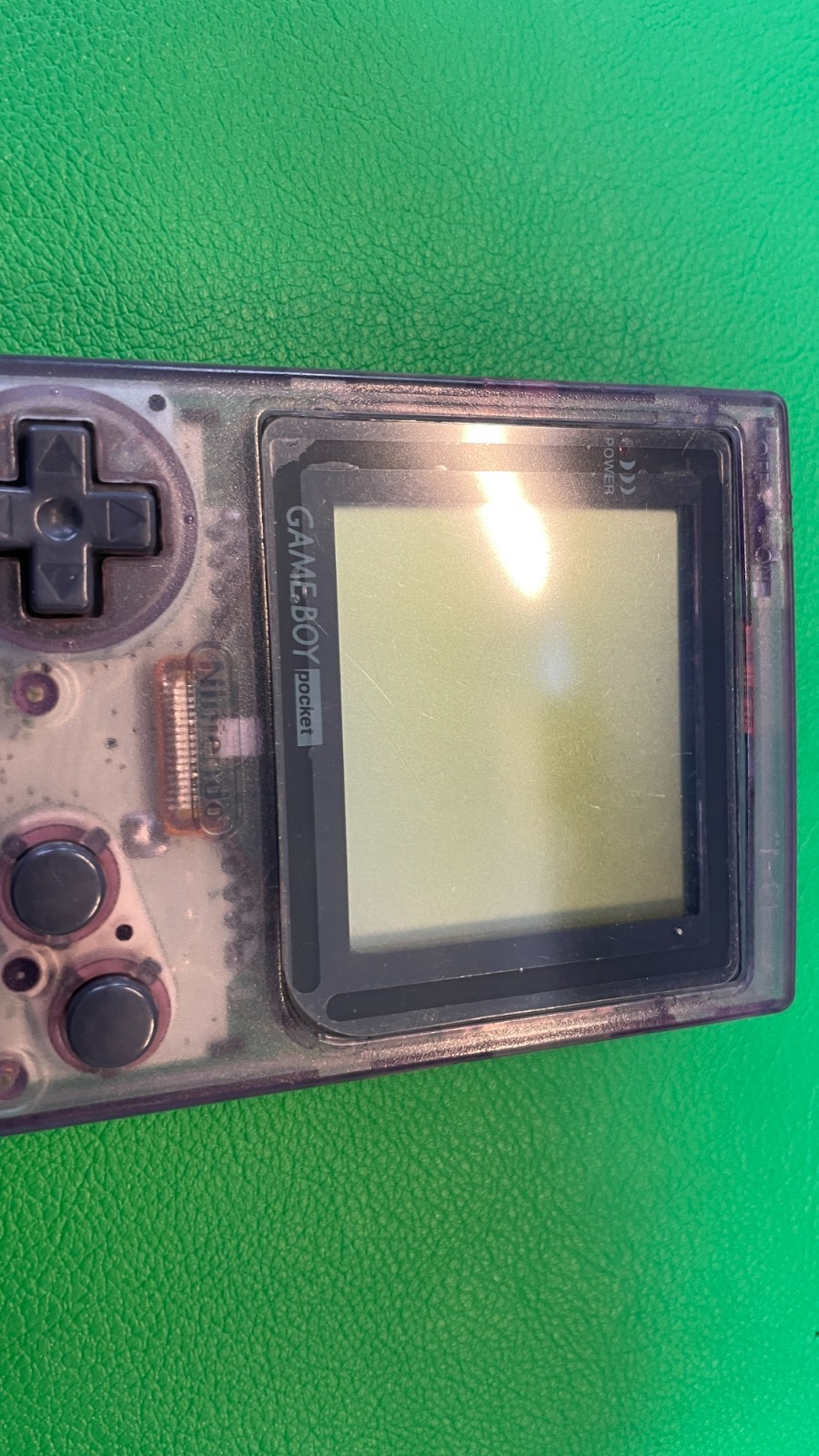 Nintendo GameBoy Pocket Handheld Console Atomic Purple Clear e164