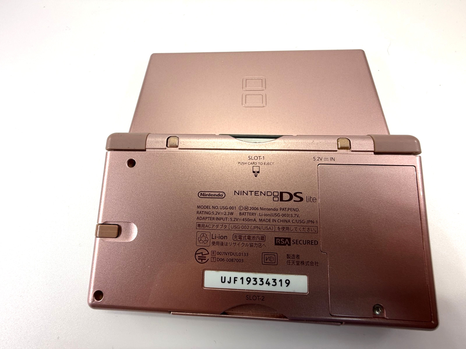 Nintendo DS Lite Metallic Rose Pink Bundle 4 Games USB Charger Tested Japan
