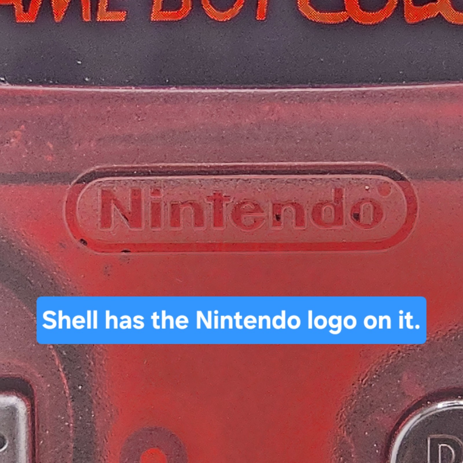 Gameboy Color, OLED Touch Screen w/Laminated Lens, Clear Red Shell Game Boy GBC