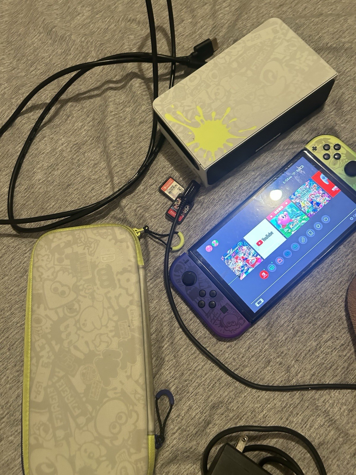 Nintendo Switch OLED Splatoon 3 Special Edition 64GB Dock Mario kart & smash bro