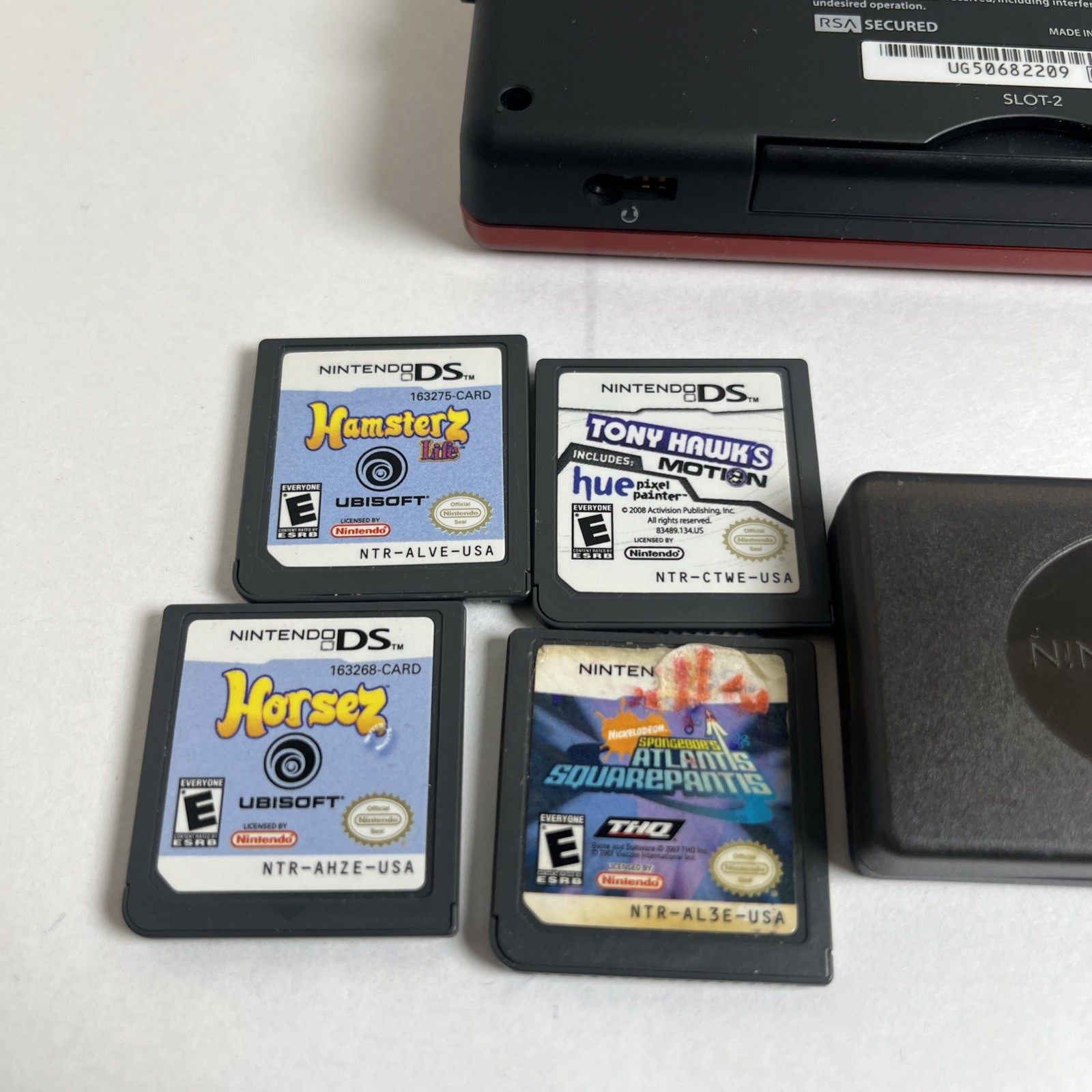 Nintendo DS Lite in Maroon with DS Lite With 5 Games