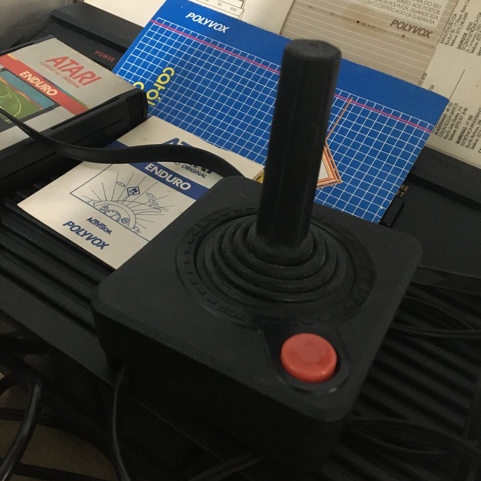 ATARI 2600 POLYVOX BRAZIL CONSOLE CIB + 8 AUTHENTIC GAMES MATCHING SERIAL NUMBER