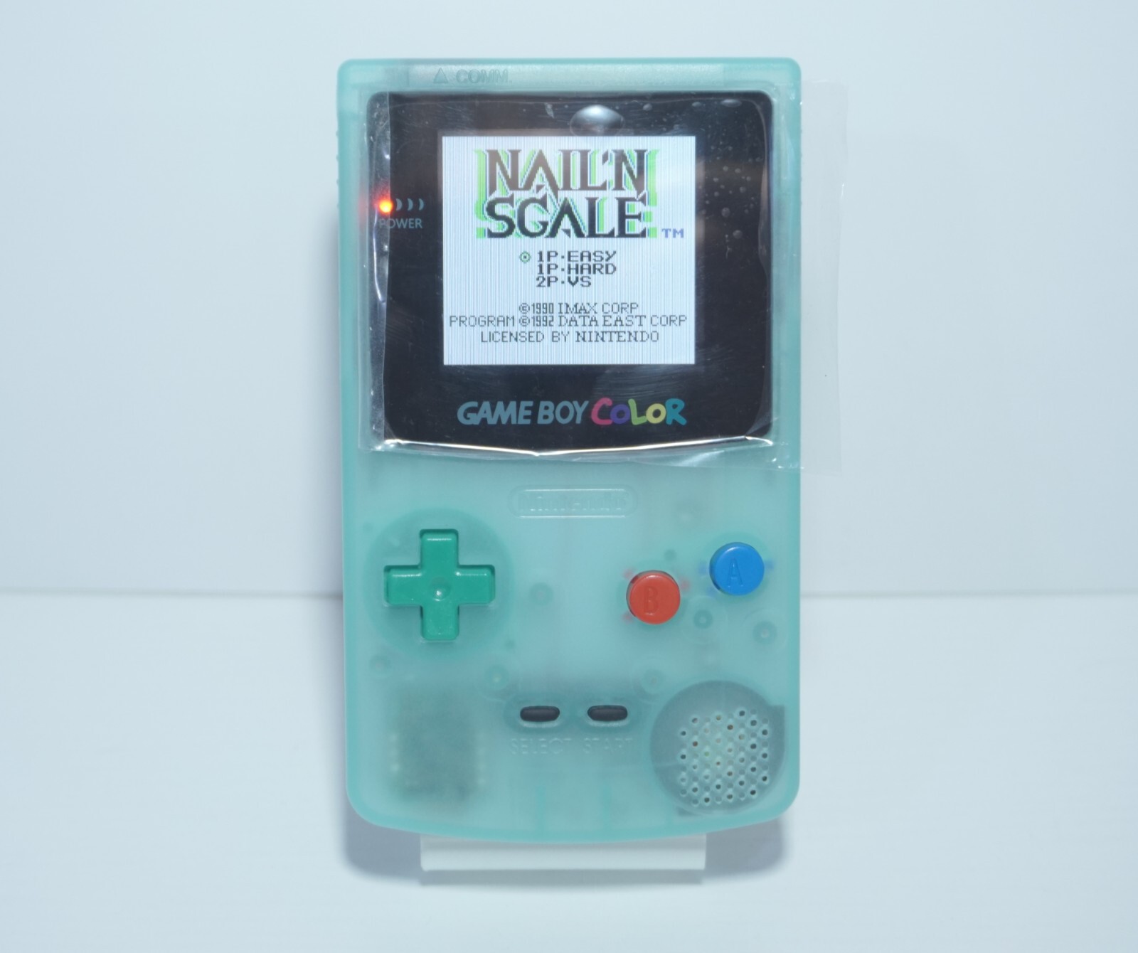 Transparent Blue Gameboy Color GBC Handheld Console with IPS Backlit LCD Screen