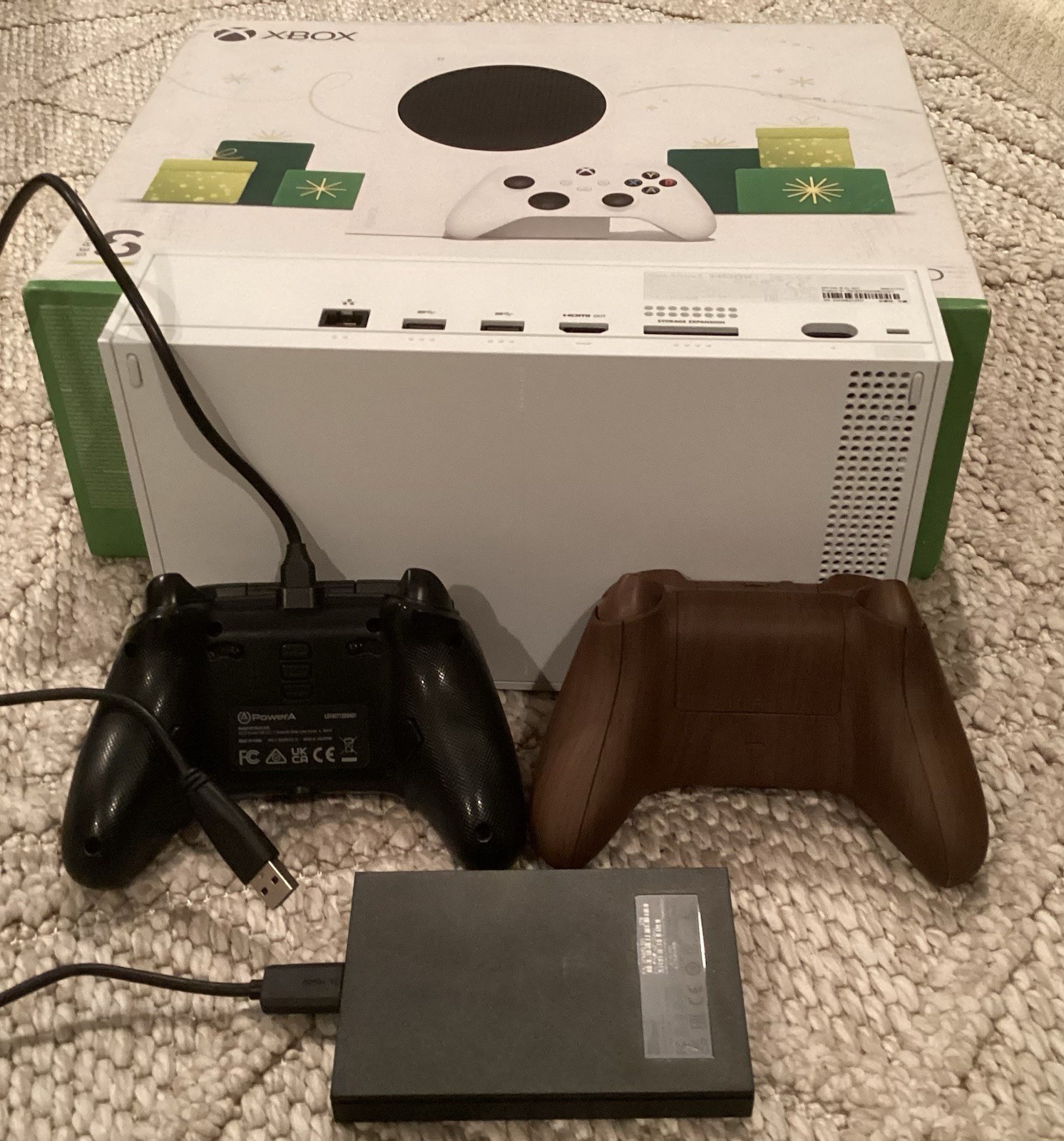 Microsoft Xbox Series S 512GB SSD White Console W/ 2 Controllers, Cords, & Drive