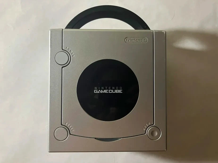 Nintendo GameCube Platinum Silver DOL-101 Console Tested w/ Controller Cables