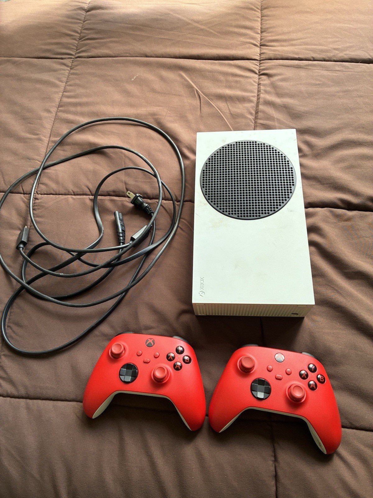 Microsoft Xbox Series S 512GB White Console w/ 2 Red Controllers, HDMI, Wi-Fi