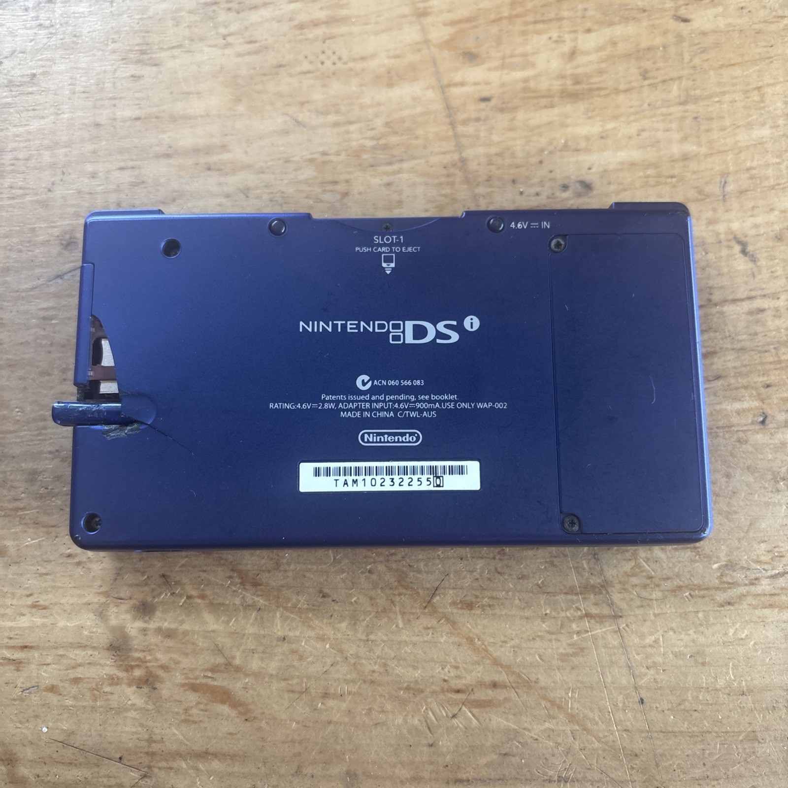 Nintendo DSi Console Blue WAP-002 PAL Tested Works (Cracked Back) Free Post