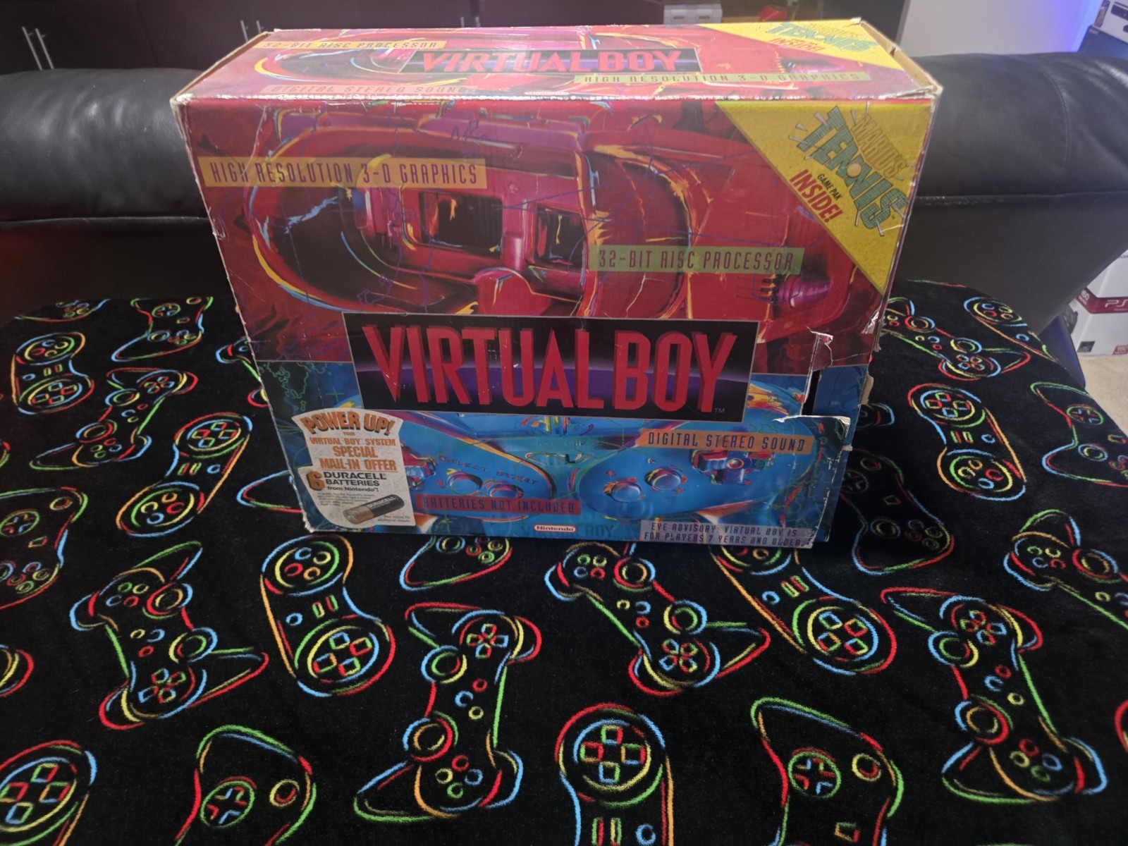 Nintendo Virtual Boy With Box, A.C Adapter .Tested Working! 2 GAMES