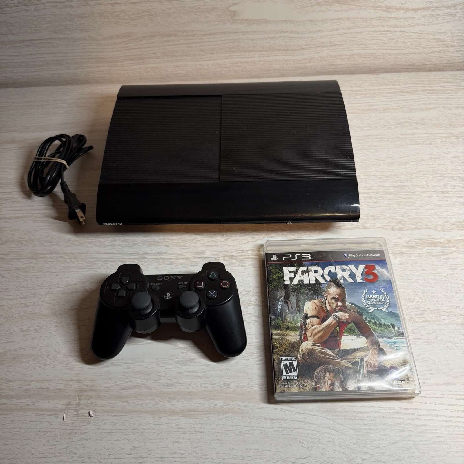 Sony PlayStation 3 250GB Console – CECH-4001B – Black PS3 Bundle- Tested