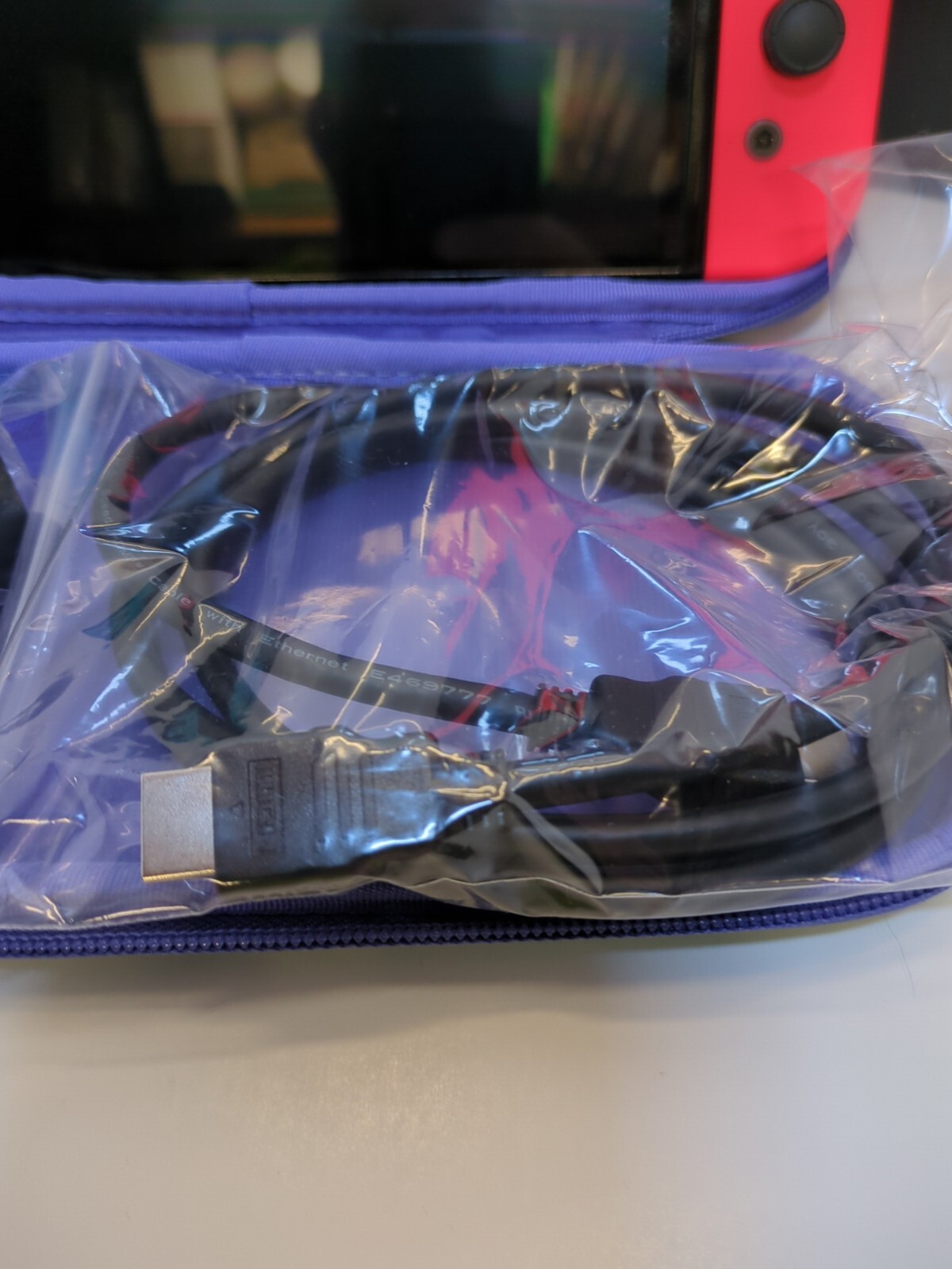Nintendo Switch OLED 64GB Bundle + Cables + Extra + Pokemon Case + stand +Wires