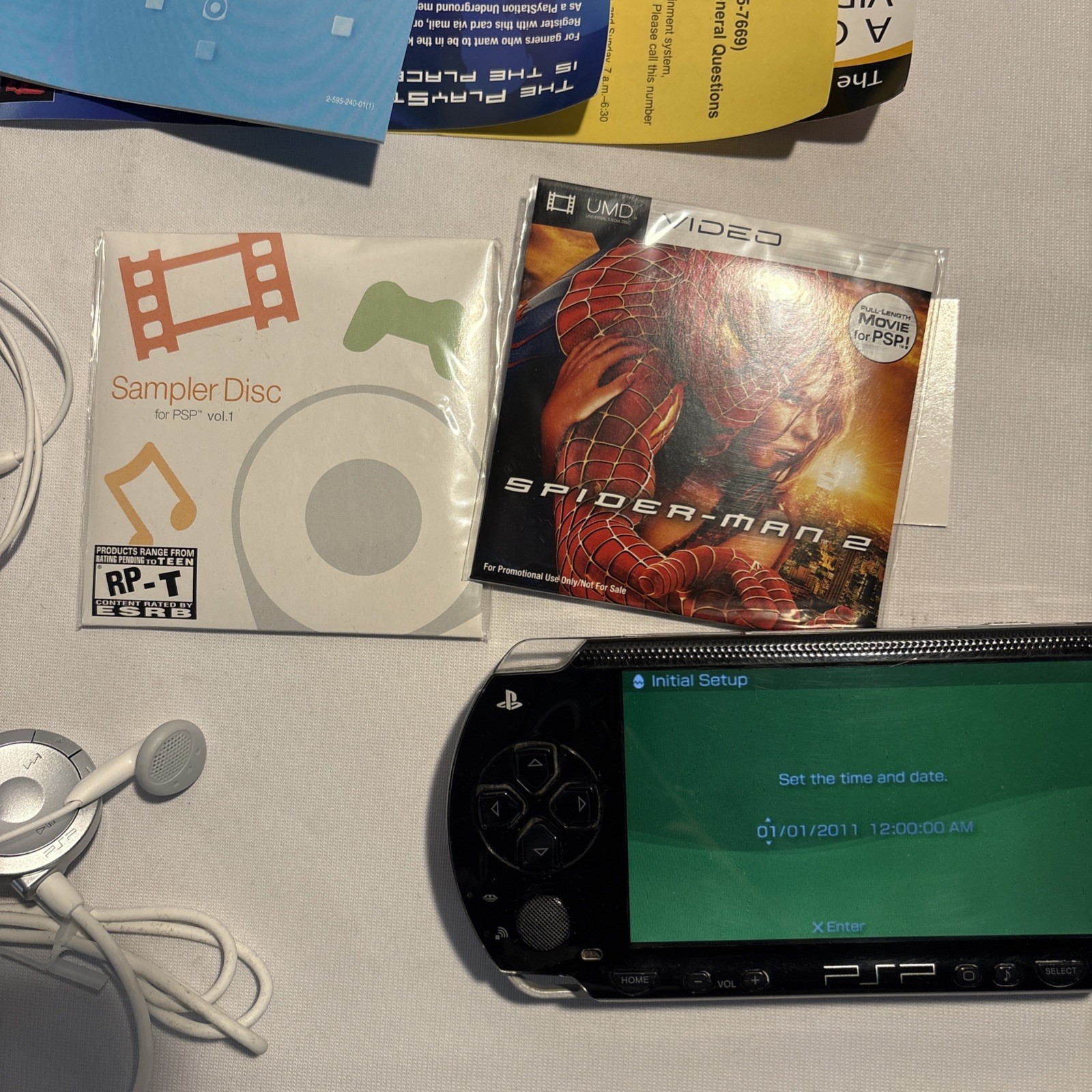 Sony PlayStation Portable Value Pack – Black (PSP-1001K) With Box & Accessories