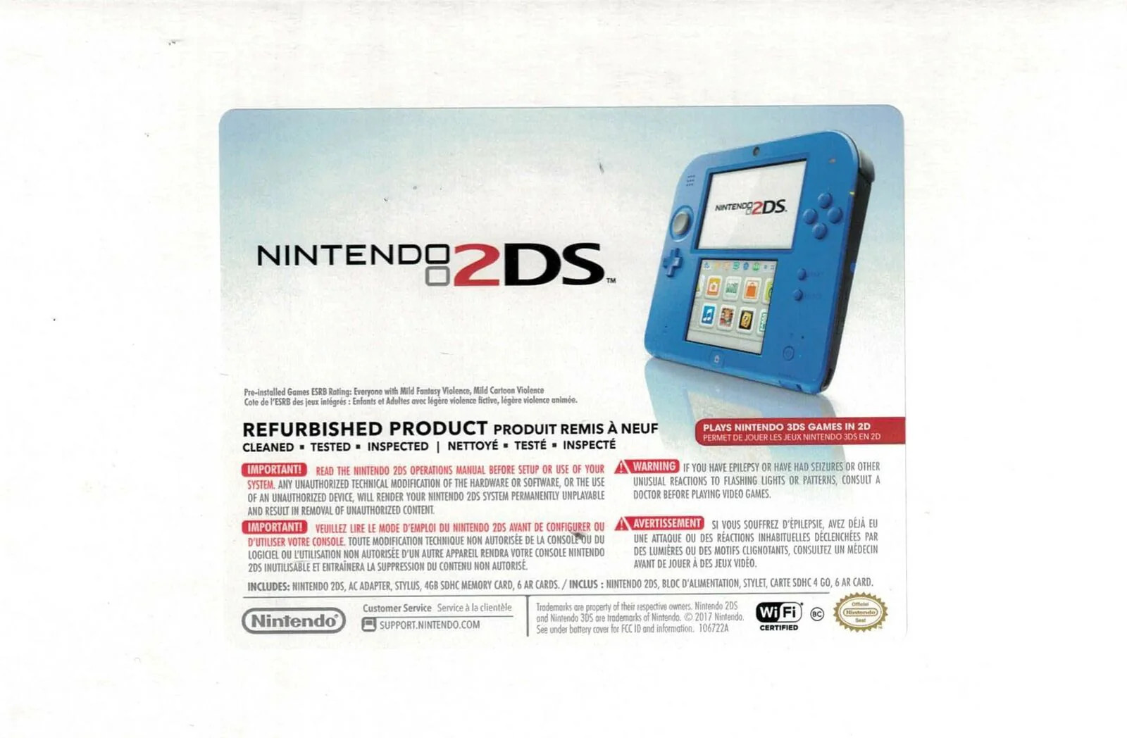 Nintendo 2DS Handheld Console [Black And Blue Plays 3DS Games]
