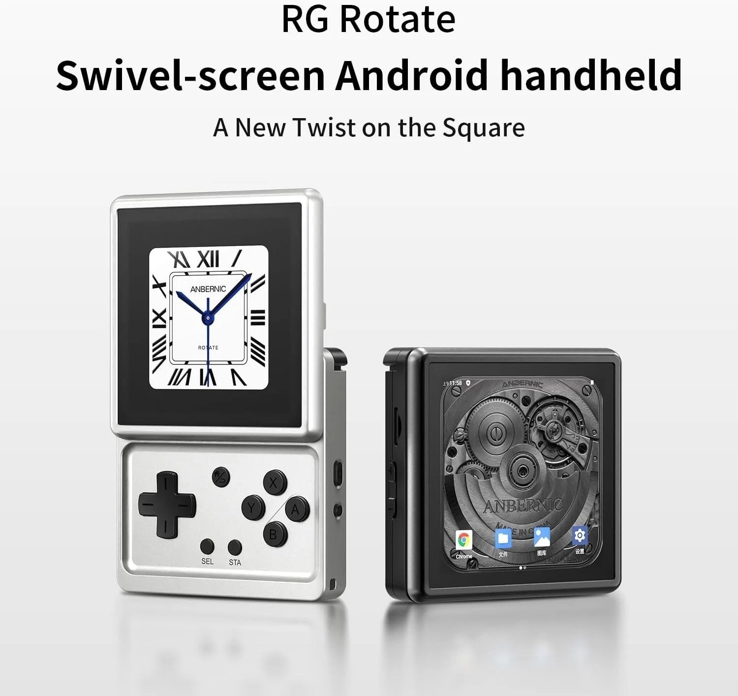RG Rotate Retro Handheld Game Console, 3.5″ Swivel Screen Android Portable Pl…