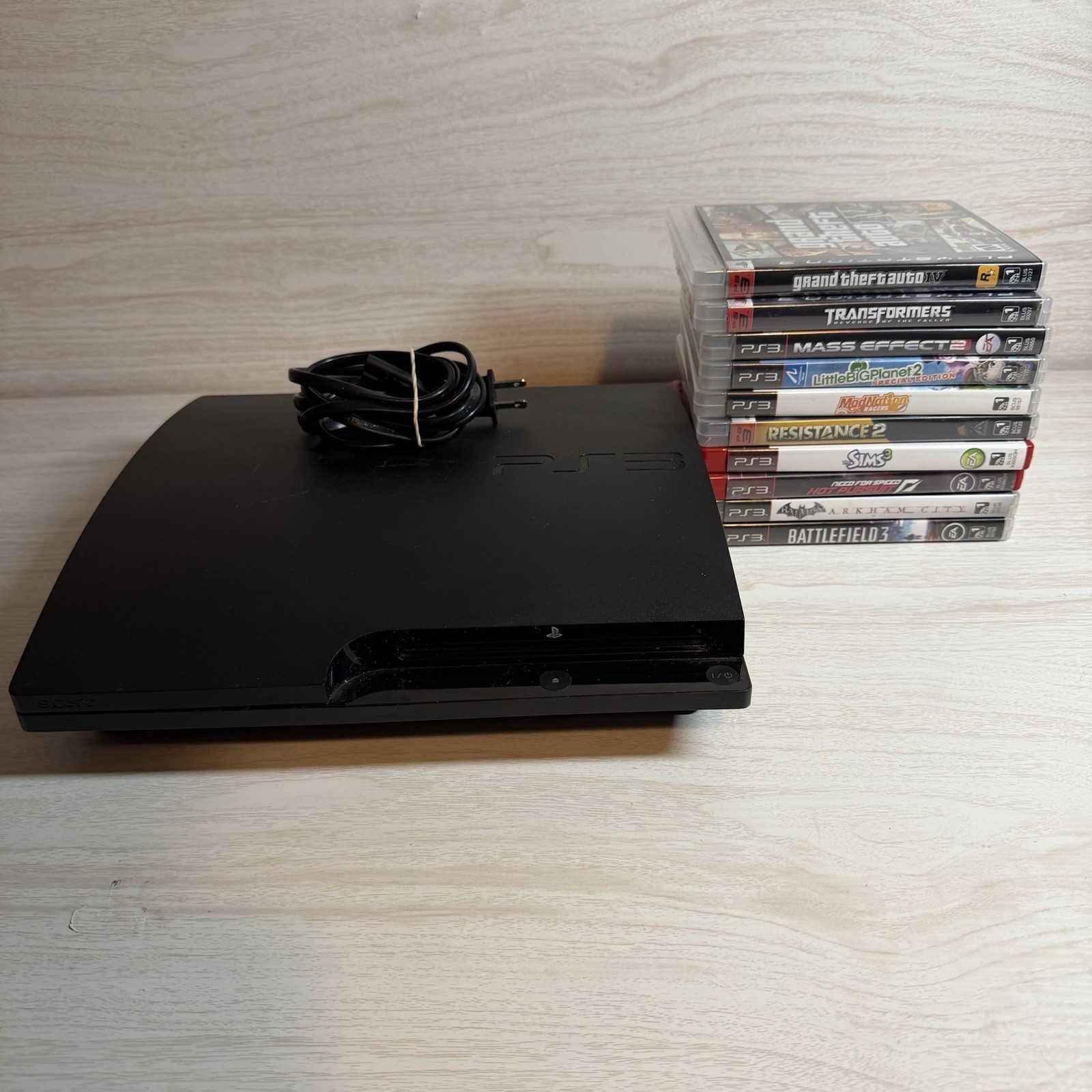 Sony PlayStation 3 CECH-3001A – PS3 Slim 160GB Console w/ 10 Games – All Tested