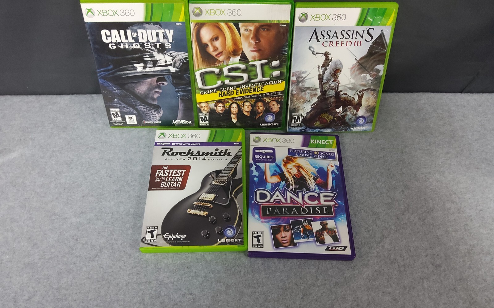 Microsoft Xbox 360 ELITE Matte Black Game Console System & Kinect 360 +6 Games