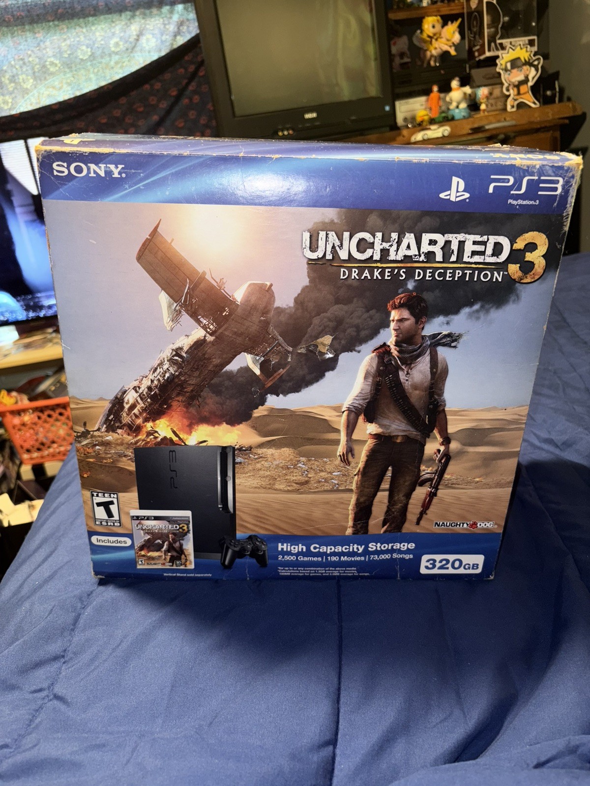 PlayStation 3 PS3 Uncharted 3 Console 320GB Slim Bundle Box CECH-3001B – Tested!
