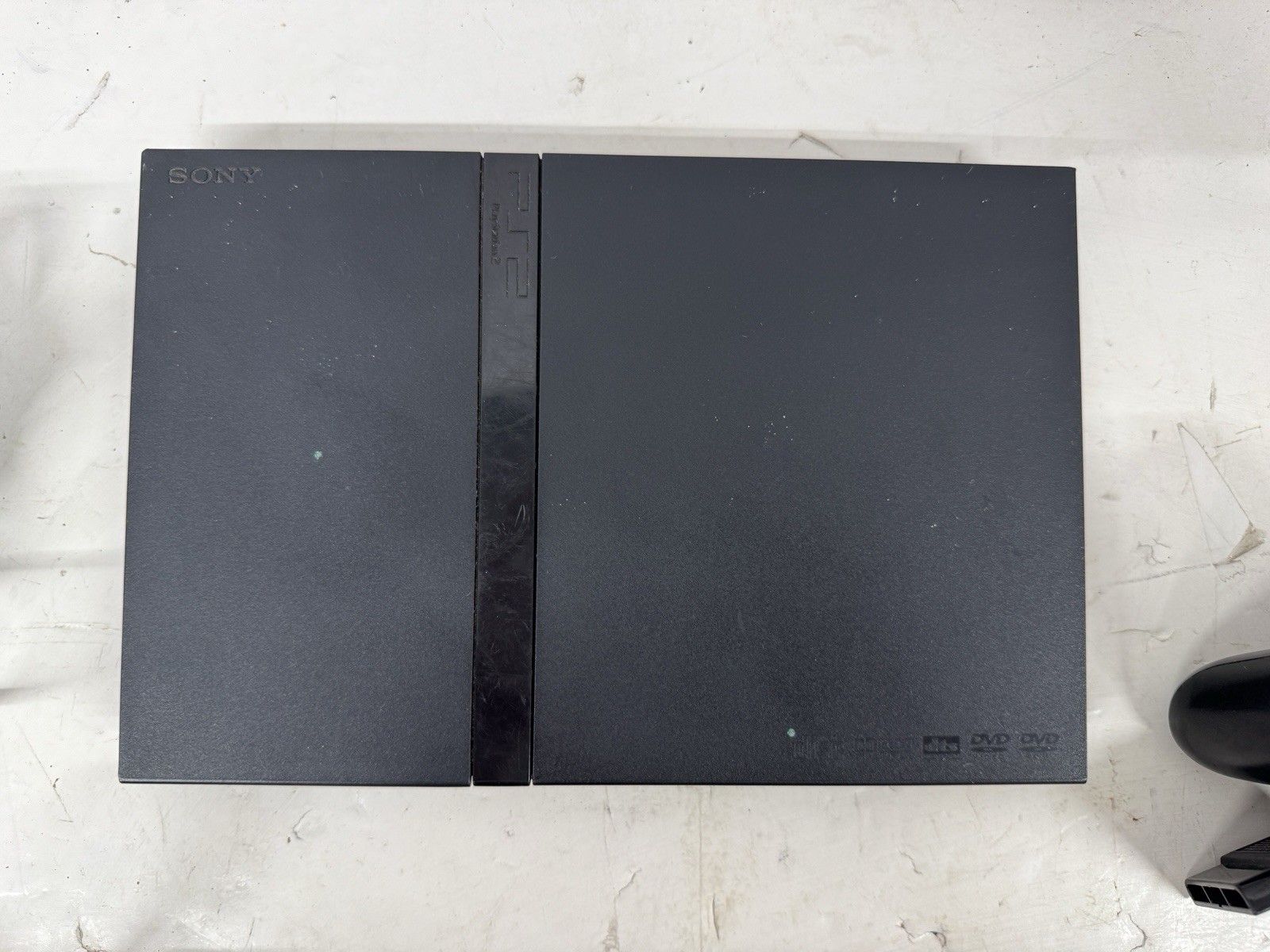 Sony PlayStation 2 Slim Console Black Tested Working With DVD Remote