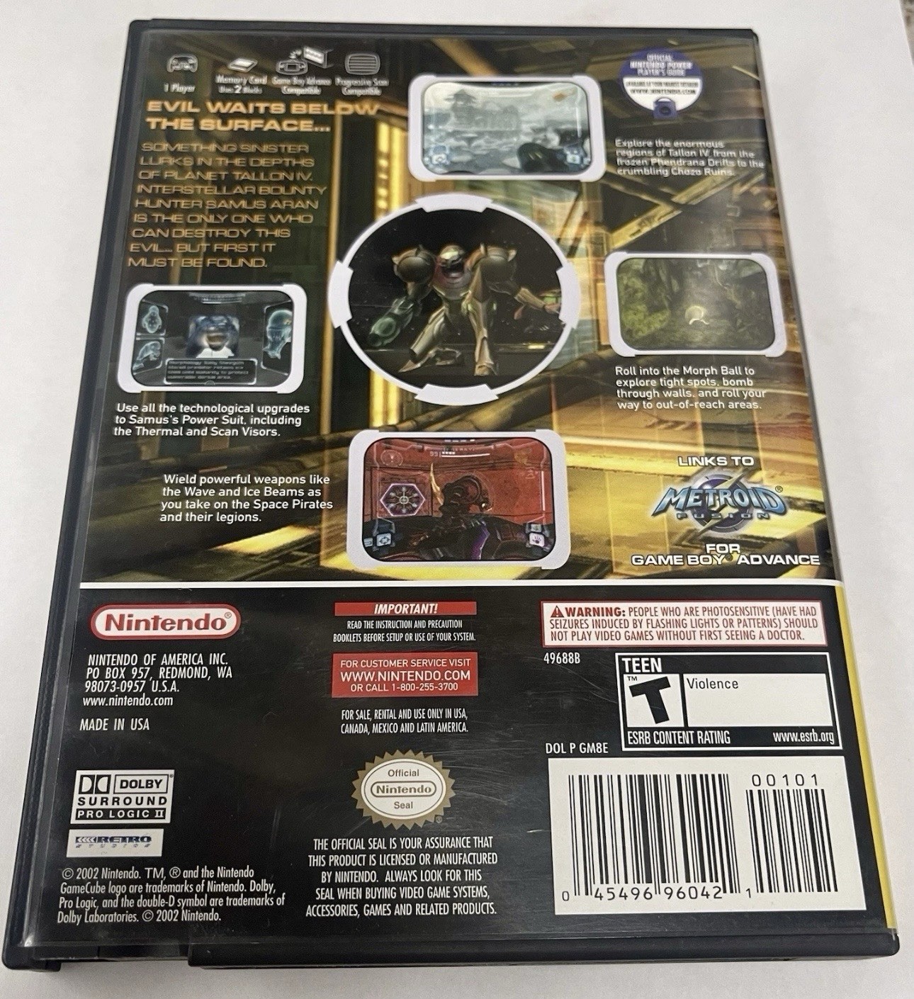 Nintendo GameCube DOL-001 Indigo Metroid Prime CIB Recapped Optical Drive Board