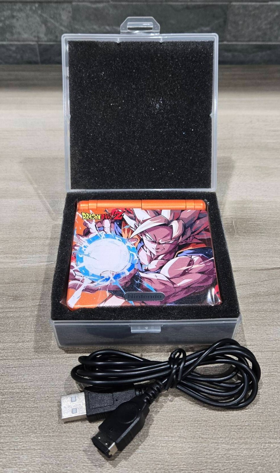 Nintendo Gameboy Advance SP Dragon Ball Son Goku Glass Screen & New Battery